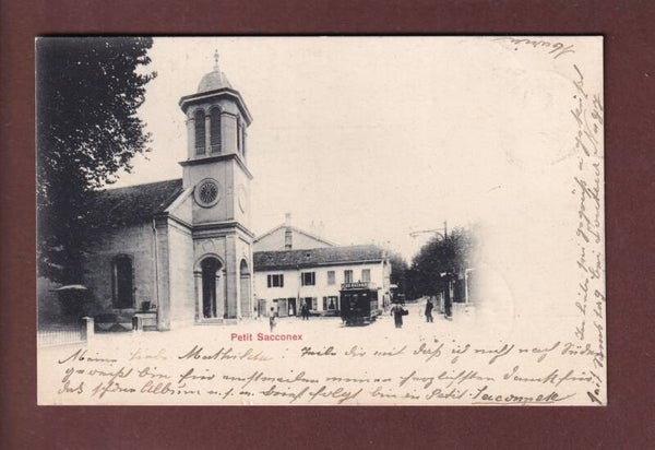 GENEVE - Petit Saconnex - Tram - 1901 // pli d'angle //