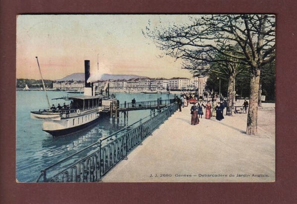 GENEVE - Bateau au Jardin anglais - 1919