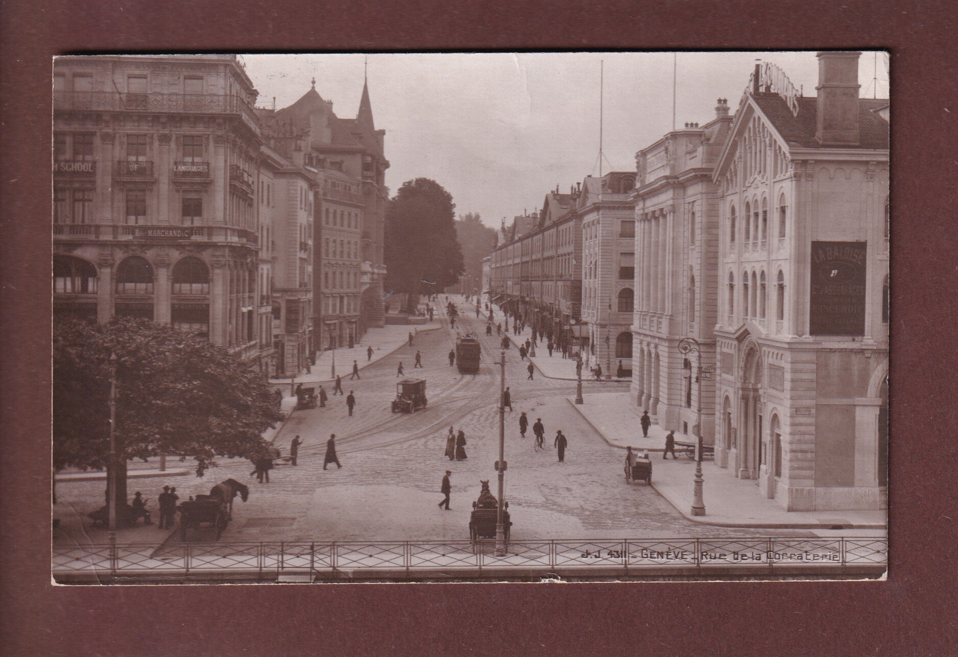 GENEVE - Rue de la Corraterie - Tram - 1919