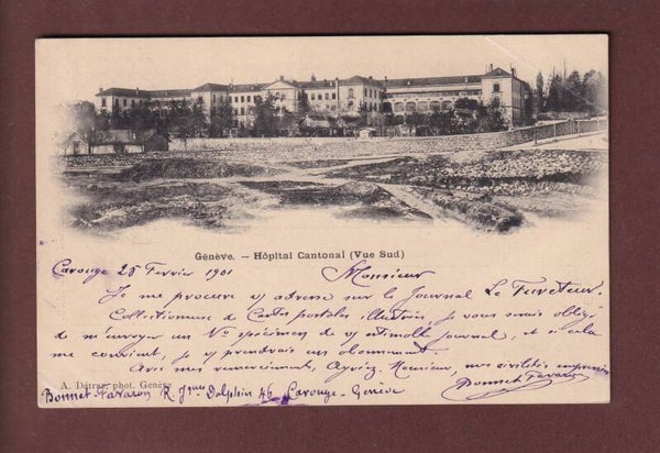 GENEVE - Hôpital Cantonal - 1901 // pli //