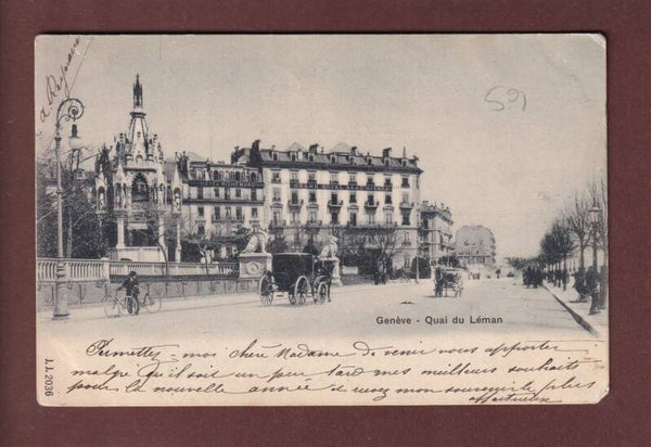 GENEVE - Quai du Léman - Attelages - 1902