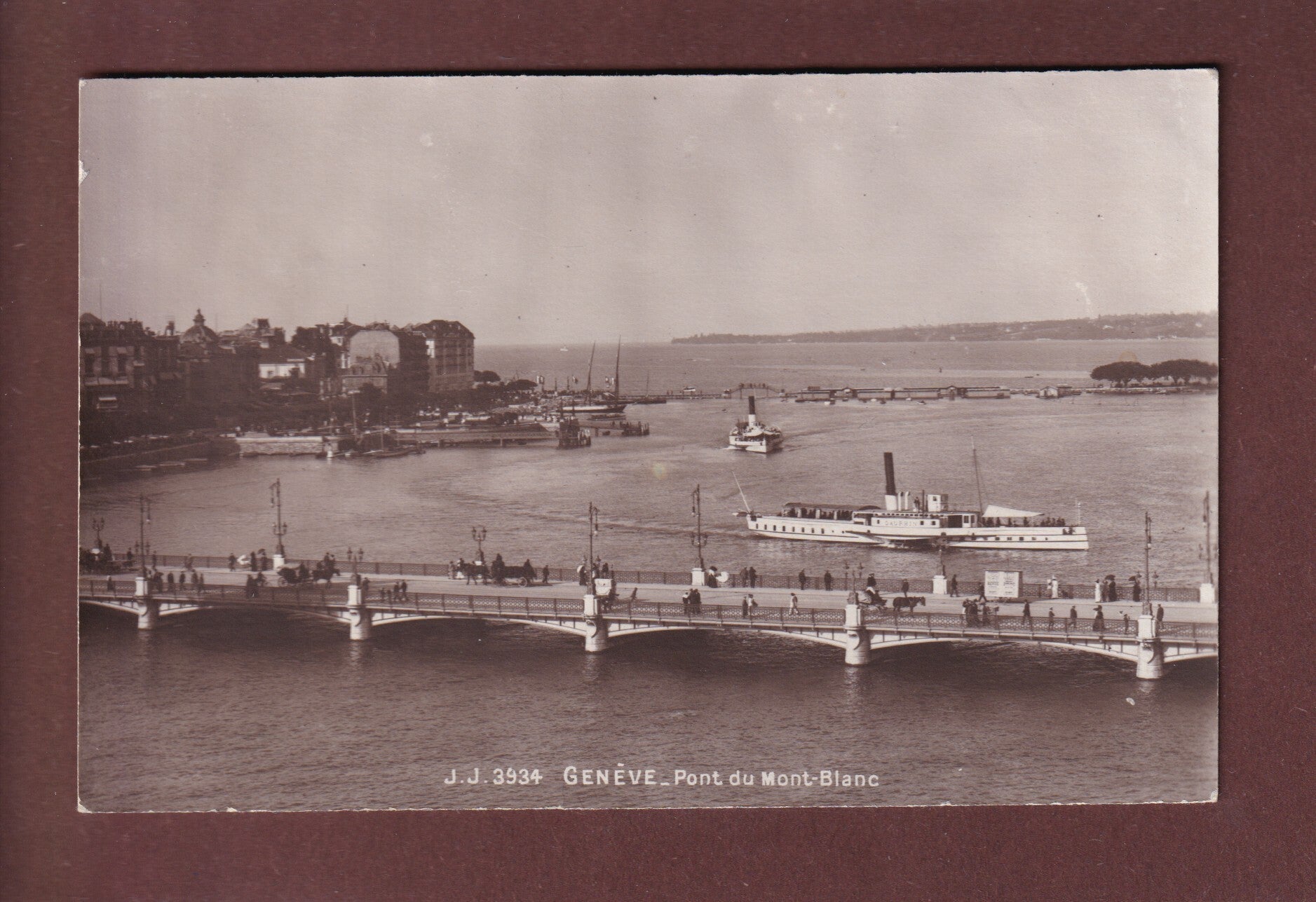 GENEVE - Pont du Mont-Blanc - Bateau CGN DAUPHIN - 1921
