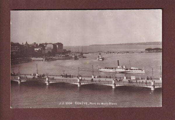 GENEVE - Pont du Mont-Blanc - Bateau CGN DAUPHIN - 1921