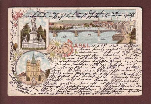 Gruss aus BASEL - 1898 Litho Metz