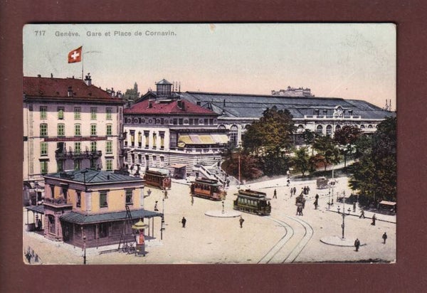 GENEVE - Gare et Place Cornavin - 1910