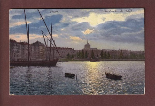 GENEVE au coucher du Soleil - 1909