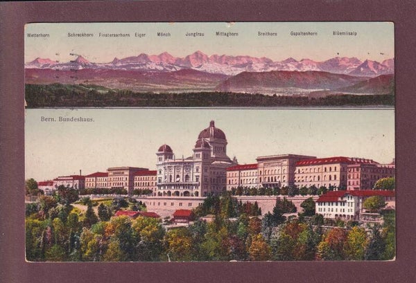 BERN - Bundeshaus - Alpen - 1915 // kleiner Riss //