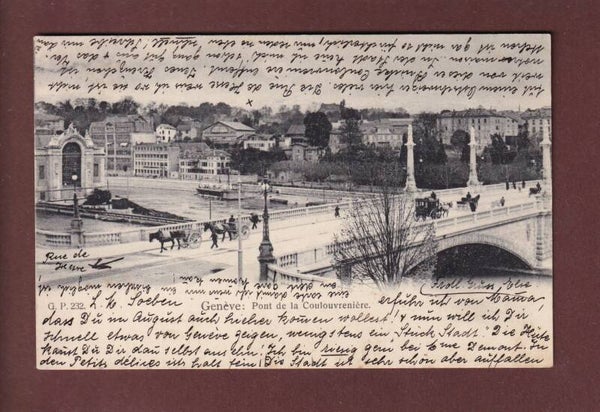 GENEVE - Pont de la Coulouvrenière - 1909