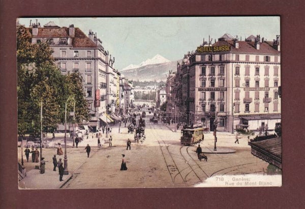 GENEVE - Rue du Mont-Blanc - Tram // pli d'angle //