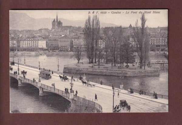 GENEVE - Pont du Mont-Blanc - Tram - 1911