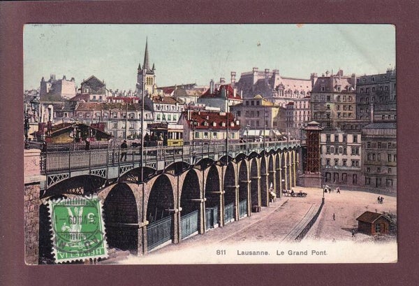 LAUSANNE - Grand Pont - Tram - 1909