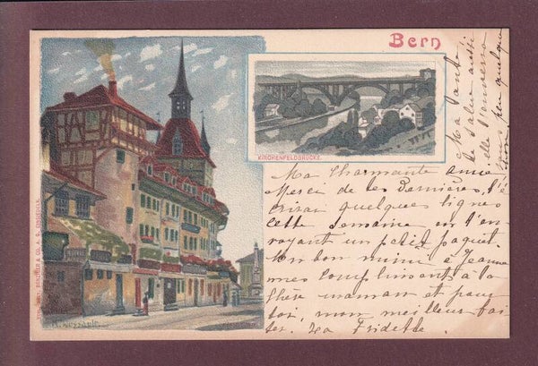 BERN - Käfigturm - Kirchenfeldbrücke - 1899