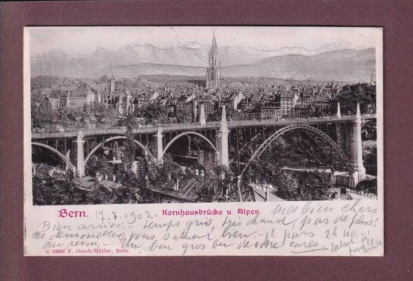 BERN - Kornhausbrücke - RELIEFKARTE - 1902