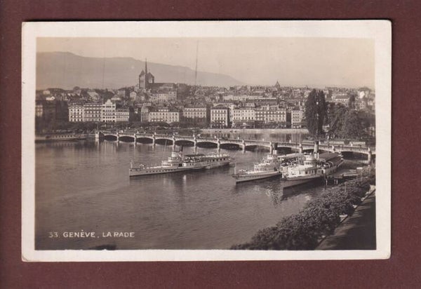 GENEVE - Rade avec 3 bateaux CGN - 1928