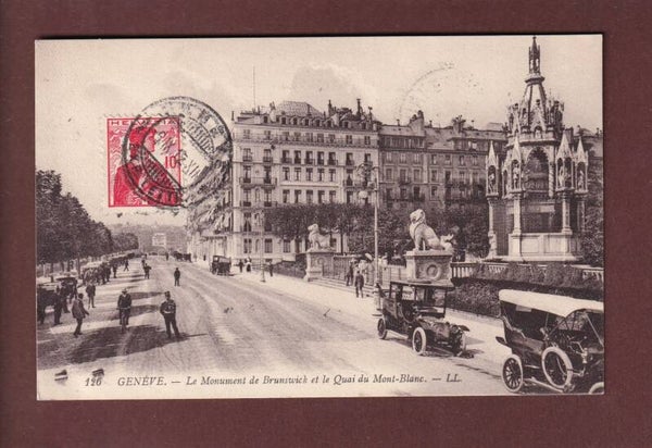 GENEVE - Monument Brunswick - Auto - 1912 // pli d'angle //