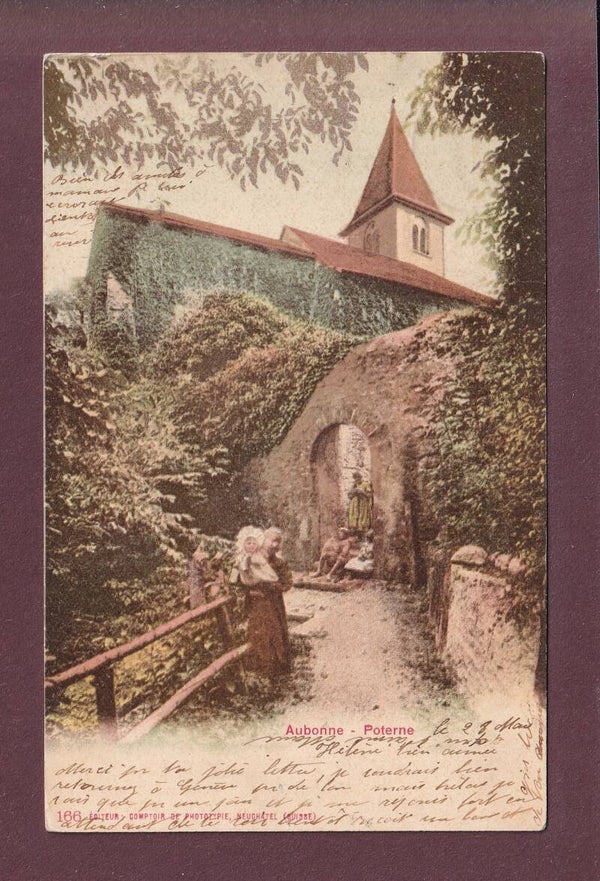 AUBONNE - Poterne - 1902 CPN Obl. linéaire