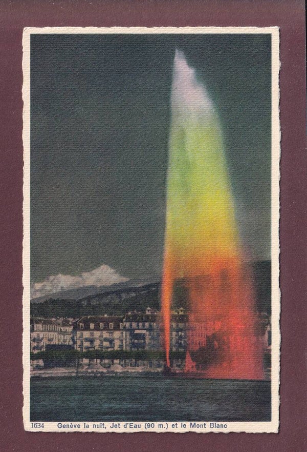 GENEVE - Jet d'eau la nuit