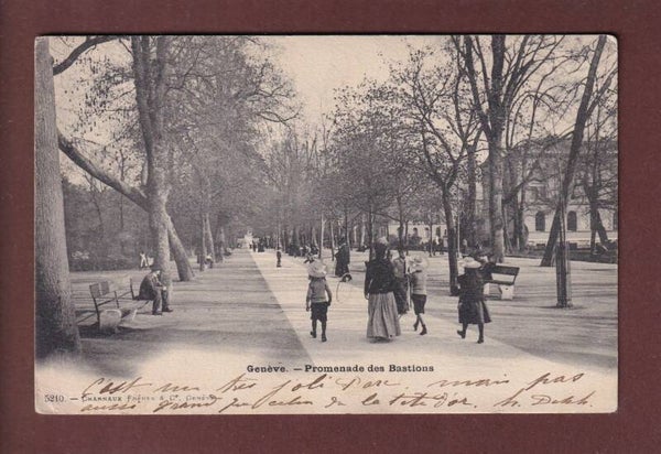GENEVE - Promenade des Bastions - 1903 // pli d'angle //