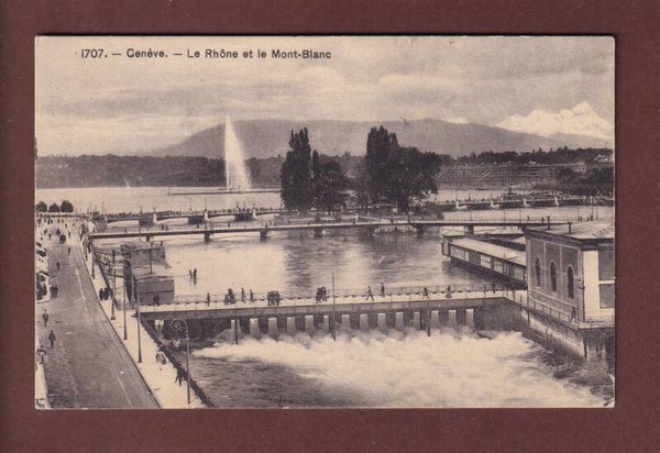 GENEVE - Ponts sur le Rhône - 1908
