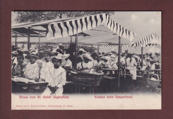 ST. GALLEN - Jugendfest - Knaben beim Vesperbrod - 1906