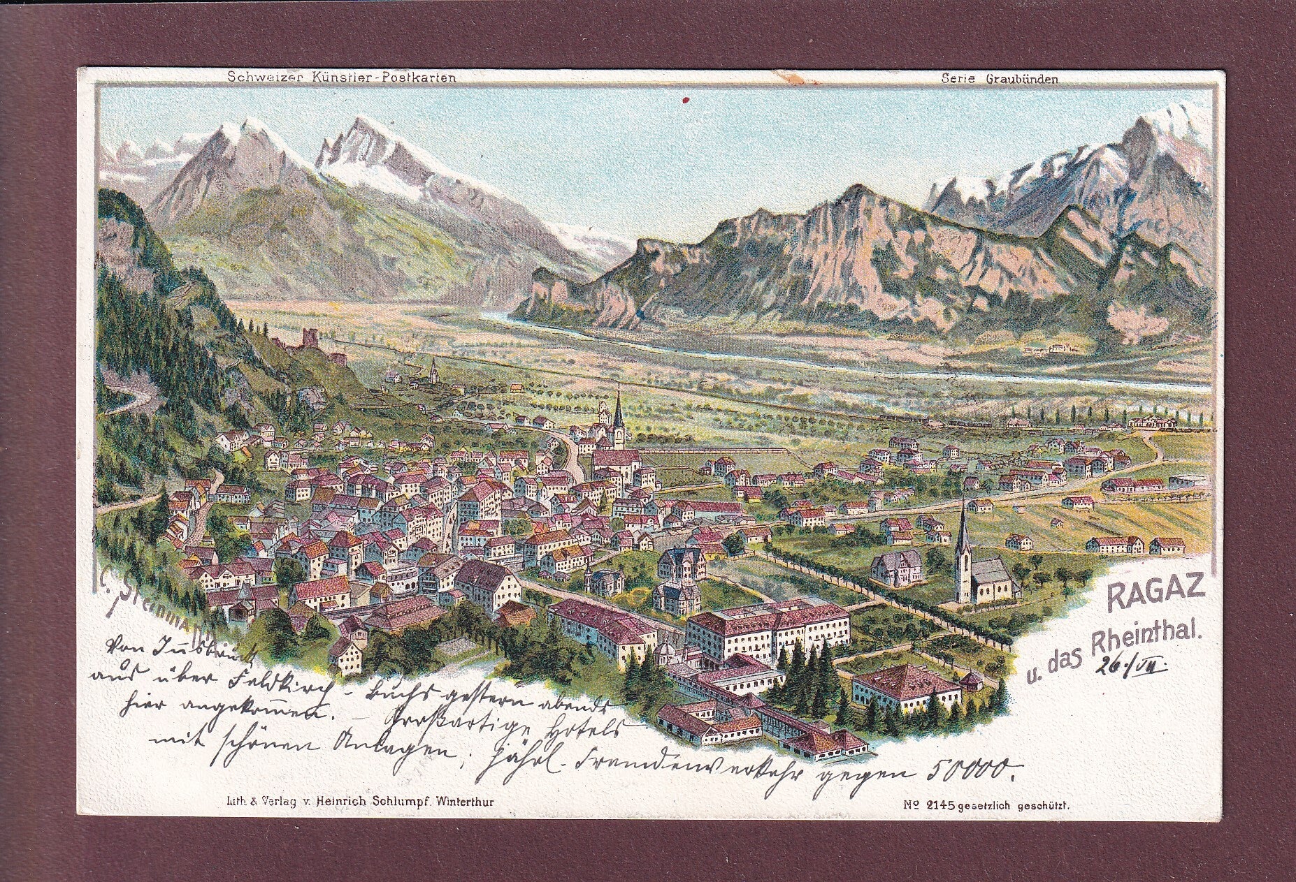 RAGAZ und das Rheinthal - Litho Schlumpf