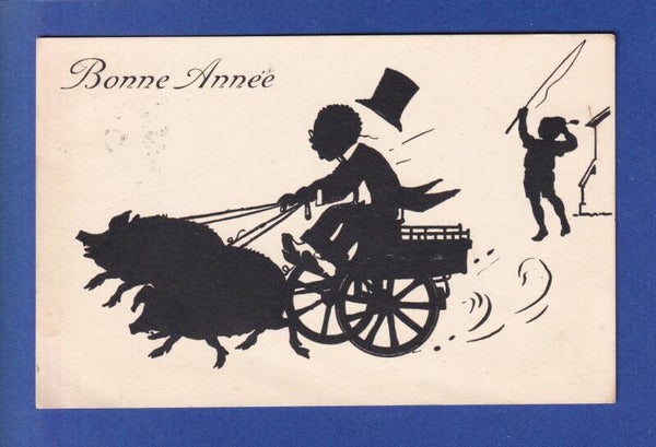NOUVEL AN - Char à cochons - 1917