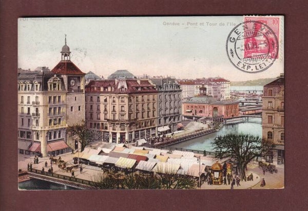 GENEVE - Pont et Tour de l'Île - 1908