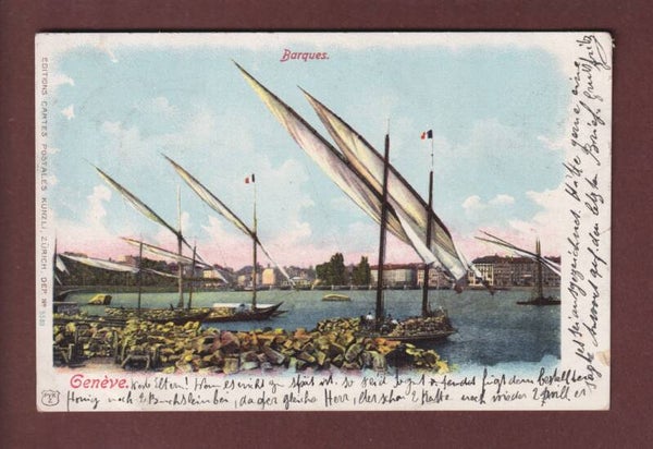 GENEVE - Barques du Léman - 1902
