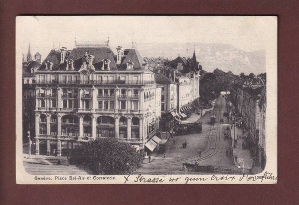 GENEVE - Place Bel-Air et Corraterie - Tram - 1911