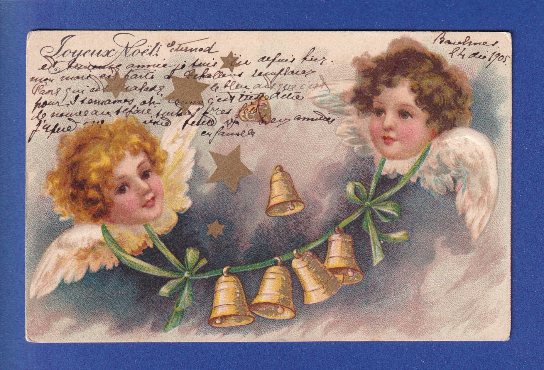 NOËL - Anges - Cloches - 1905 // pli //