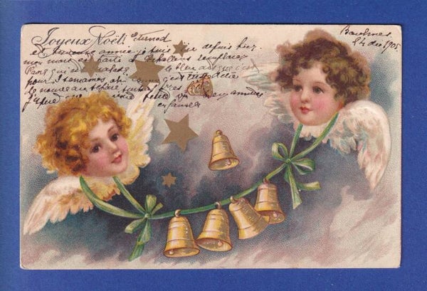 NOËL - Anges - Cloches - 1905 // pli //