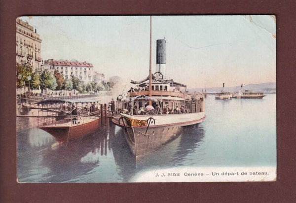 GENEVE - Bateau CGN - 1908 // plis d'angle //