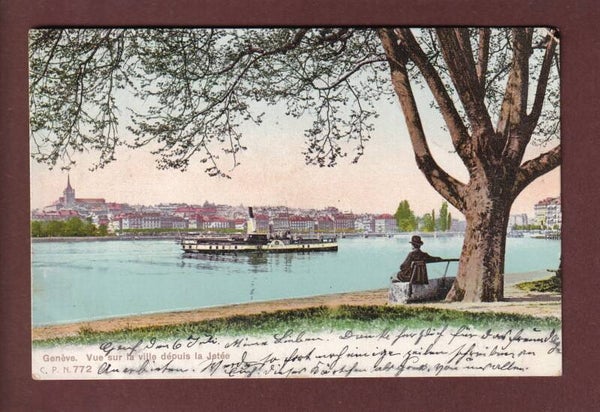 GENEVE depuis la jetée - Bateau CGN - 1905 CPN