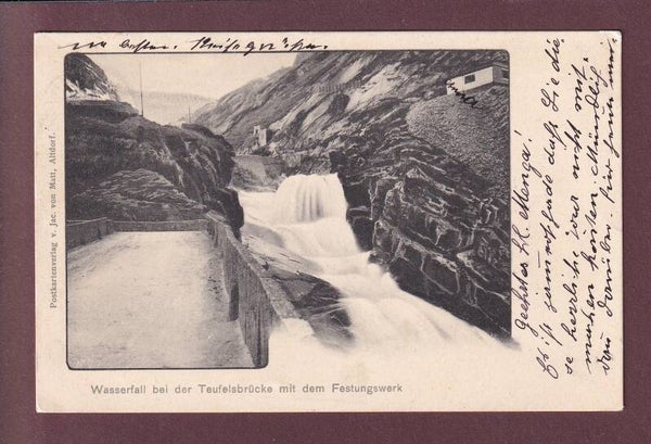 Wasserfall bei der TEUFELSBRÜCKE - Festungswerk - 1902