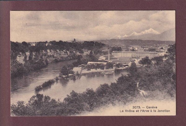 GENEVE - Jonction Arve et Rhône - 1909