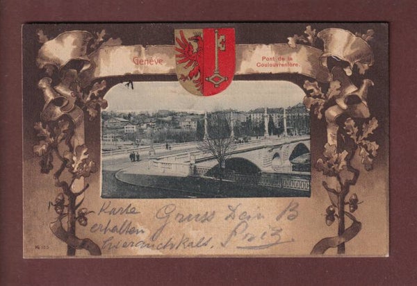 GENEVE - Pont de la Coulouvrenière - Blason - 1901