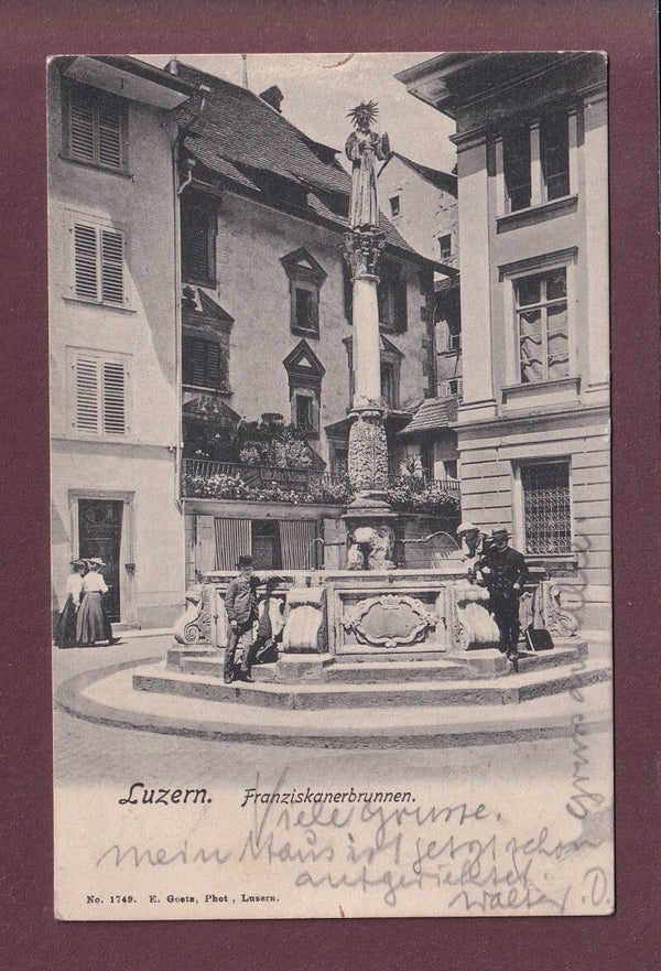 LUZERN - Franziskanerbrunnen - Leute - 1909