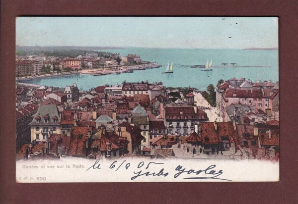 GENEVE - Vue sur la Rade - 1905 CPN