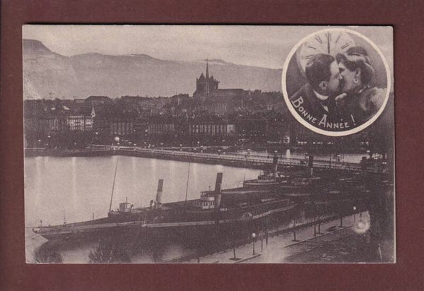 GENEVE - Bateau CGN - Bonne Année - 1907