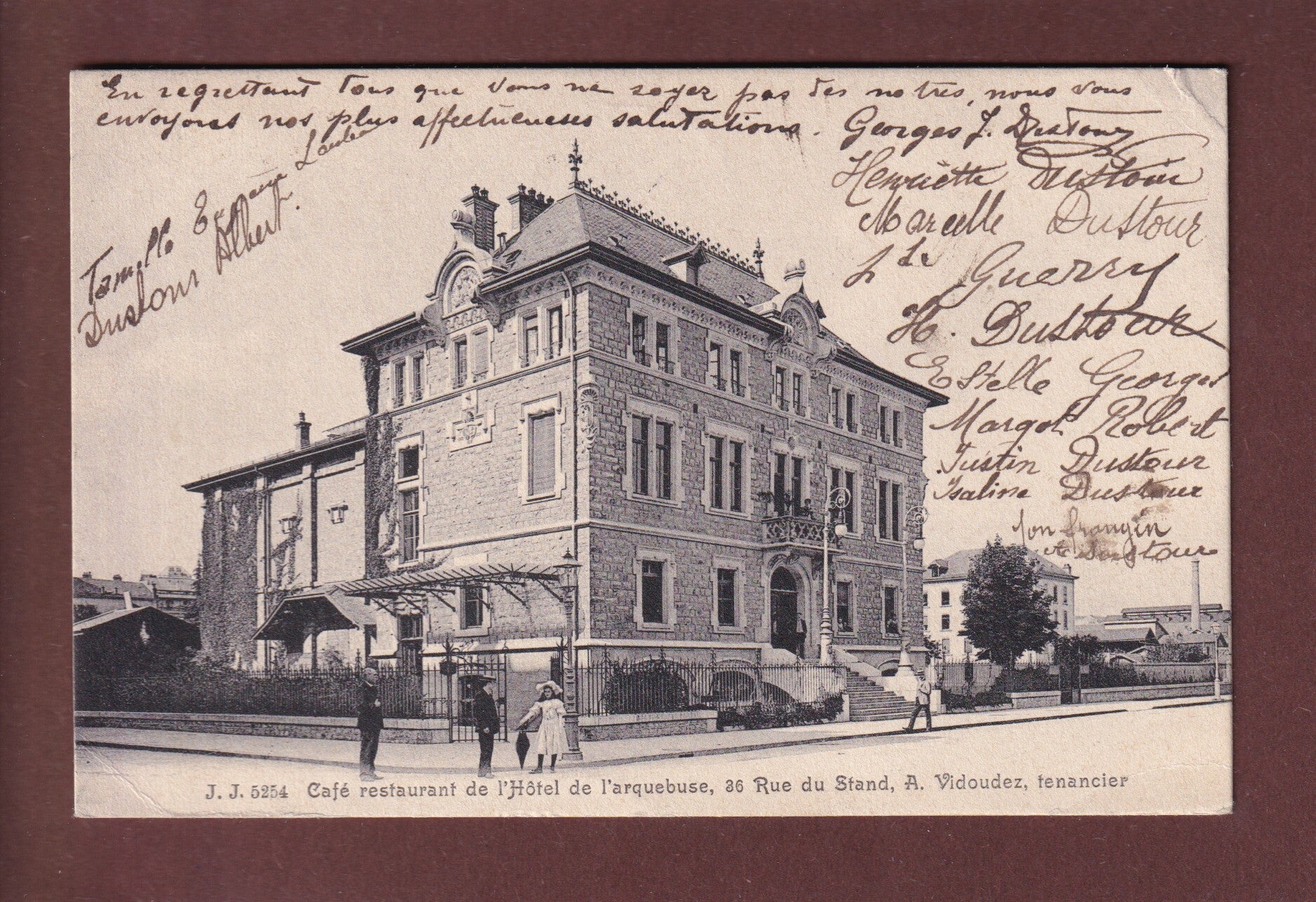 GENEVE - Hôtel de l'Arquebuse - 1906 // pli d'angle //