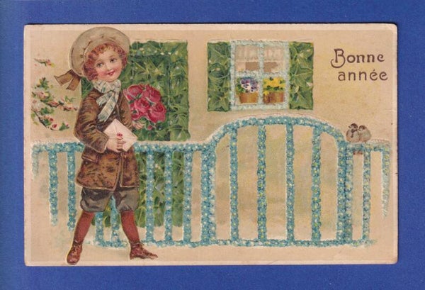 NOUVEL AN - Enfant - Fleurs - 1909