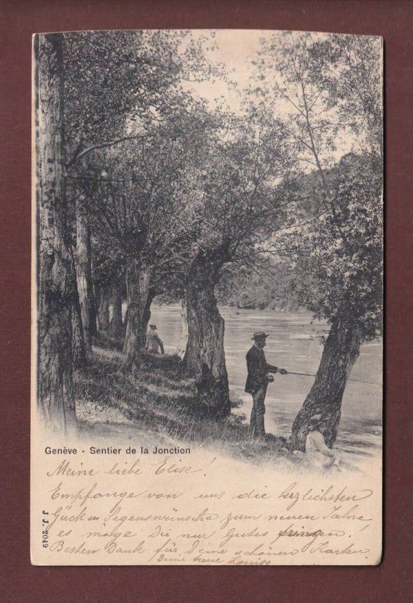 GENEVE - Sentier de la Jonction - 1900 UPU // pli d'angle //