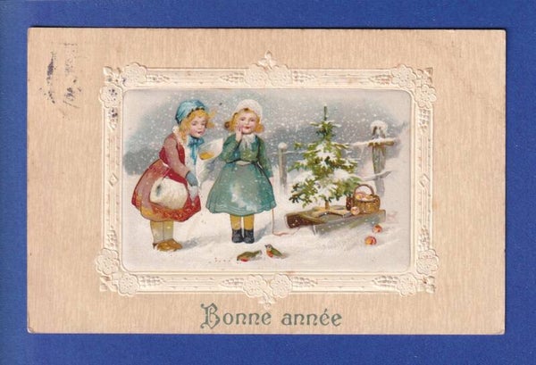 NOUVEL AN - Enfants - Neige - 1910
