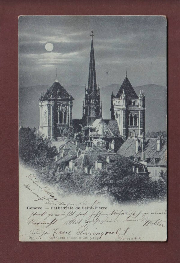 GENEVE - St. Pierre au clair de lune - 1899