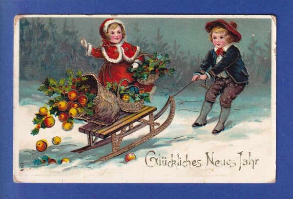 NEUJAHR - Kinder - Schnee - 1911