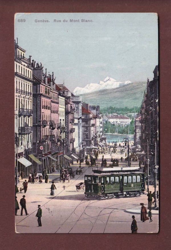 GENEVE - Rue du Mont-Blanc - Tram - 1911 taxée