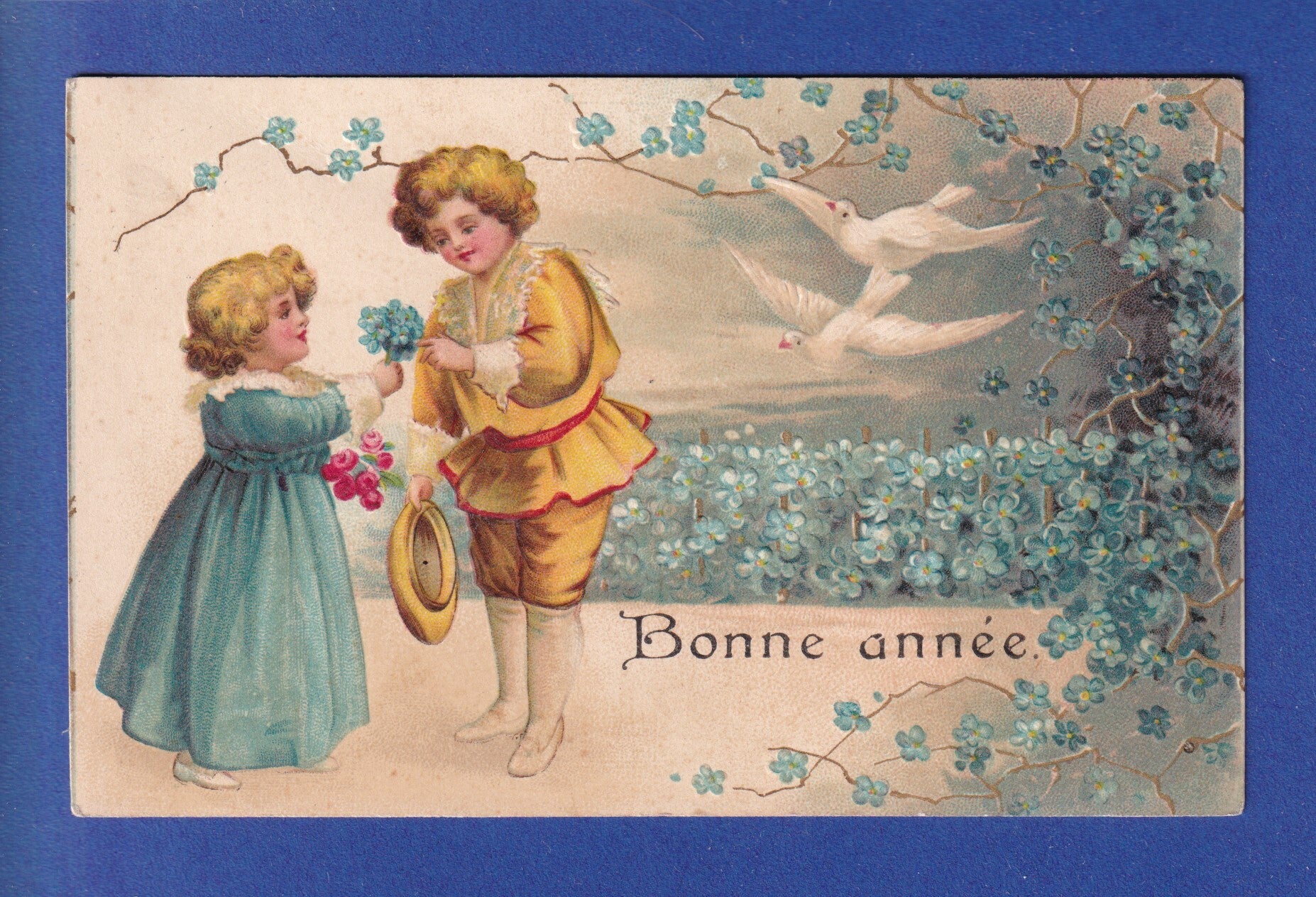 NOUVEL AN - Enfants - Fleurs - 1908