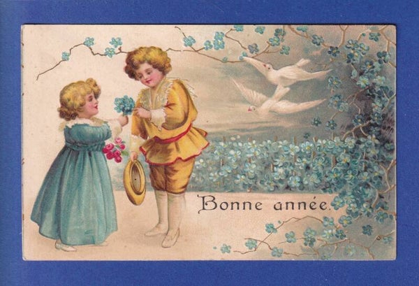 NOUVEL AN - Enfants - Fleurs - 1908