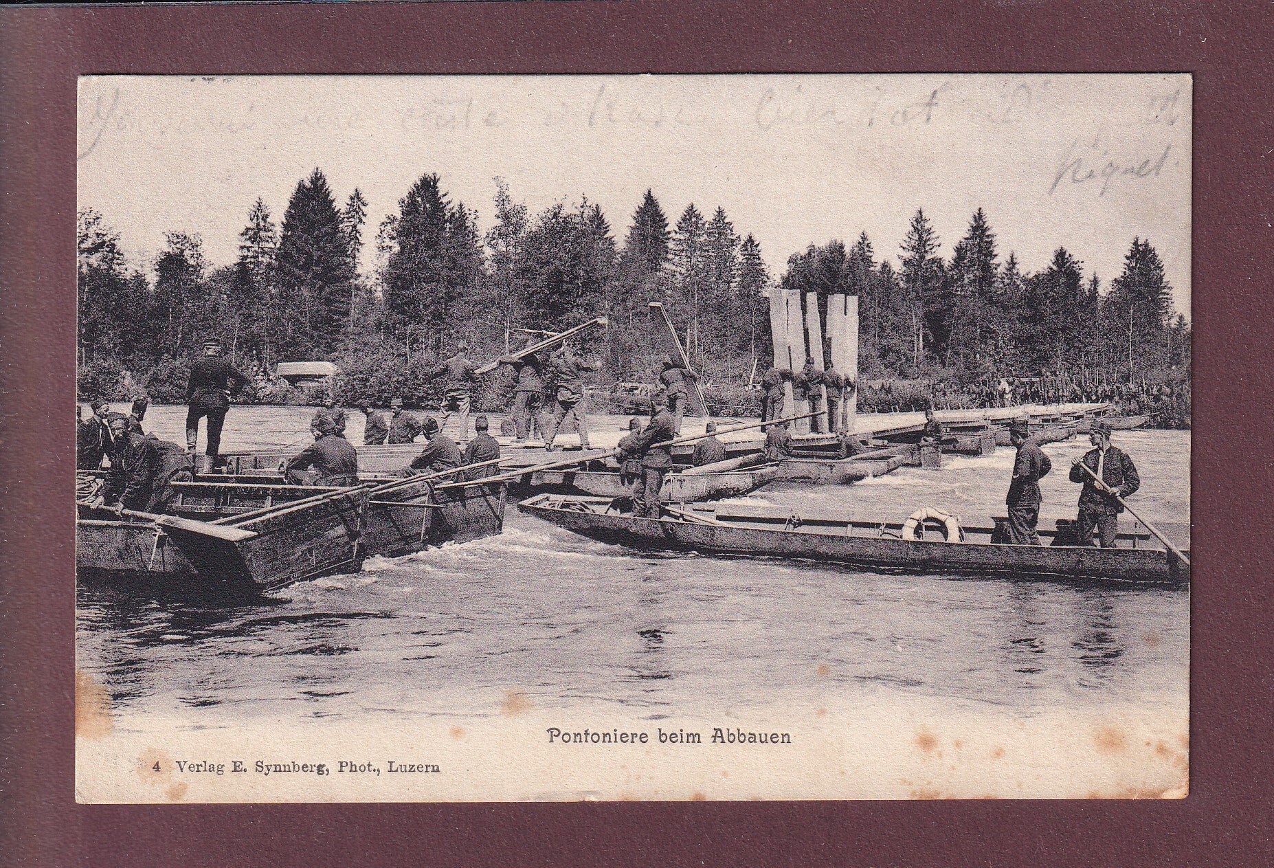 SOLDATEN - Pontoniere beim Abbauen - 1907