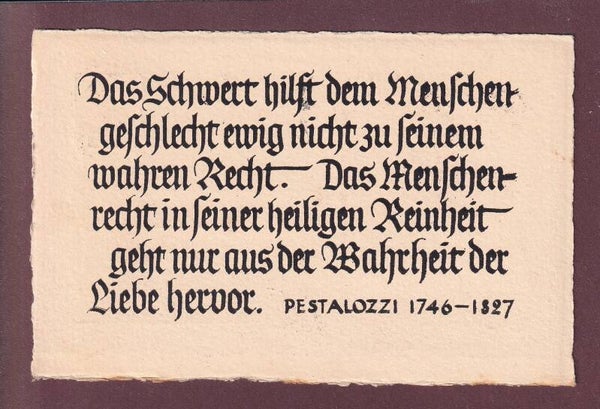 Zitat von PESTALOZZI - 1946